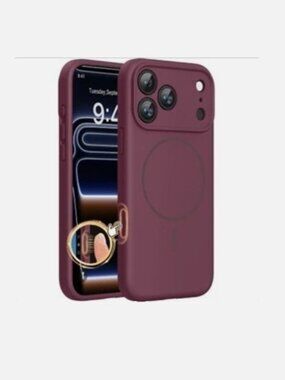 Miracase Magnetic for iPhone 17 Pro Max Case, Compatible with MagSafe, Wine Red